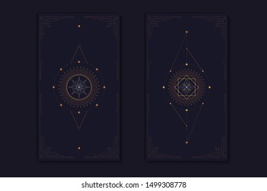 Geometric mystic symbols vector set