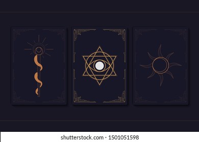 Geometric mystic symbols vector set