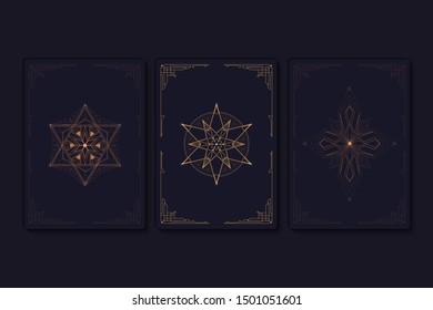 Geometric mystic symbols vector set