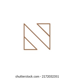 Geometric N letter icon, vector illustration