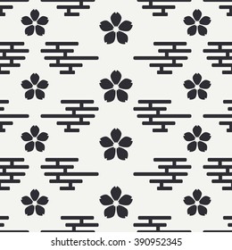 Geometric national seamless japanese pattern. Wallpaper. Wrapping paper. Scrapbook. Vector illustration. Background. Graphic texture for your design, wallpaper.