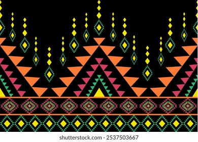 Geometric ,Native American, Aztec ,Ethnic ,seamless pattern ,carpet ,vector ,tile ,vector , illustration on black background