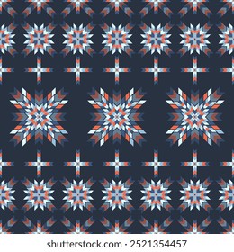 Geometric Native American seamless patterns. Digital design illustration. Design for wallpaper and Printing, background, illustration, fabric, clothing, carpet, decorative, textile, batik, embroidery.