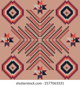 Geometric Native ethnic pattern in Aztec style. Figure tribal embroidery, Native ,Indian,Scandinavian,Native American,Gypsy,Mexican, Aztec pattern. for fabric,carpet,wallpaper,ceramics,wrapping,rugs.