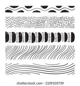 Geometrische handgezeichnete Linien in verschiedenen Stilen. Ideal für Dekoration und Ornamente.