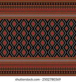 Geometric native pattern in black and brown colors, folklore embroidery style, ethnic pattern  design for wraps, cloth, fabrics, cover, background.