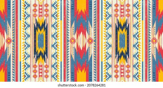 Geometric native pattern ethnic  color seamless pattern Design for fabric, curtain, background, carpet,wallpaper, clothing, wrapping, Batik, fabric,Vector illustration.