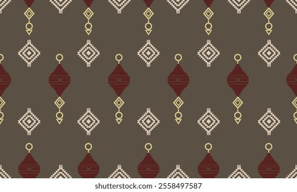 Geometric native pattern seamless digital pixel fabric. Pixel art pattern,triangle color geometric ethnic pattern,Navajo boho carpet,design for clothing,carpet,background,wrapping,vector,illustration