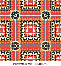 Geometric with native, tribal look seamless pattern