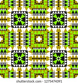 Geometric with native, tribal look seamless pattern, abstract colorful background, texture.