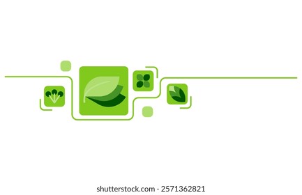 Geometric natural pattern. simple shape fruit plant leaves, flower, minimal botanical farming concept. food line, vegetable eco agriculture products. Vector flat design