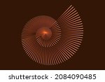Geometric Nautilus shell icon. Flat vector illustration