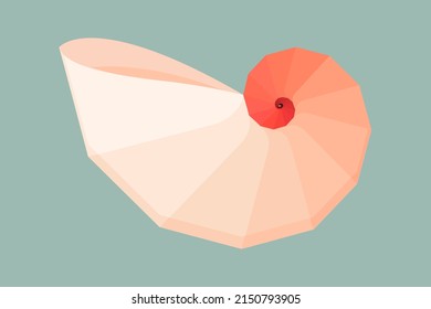 Geometric Nautilus Shell Symbol. Flat Vector Illustration