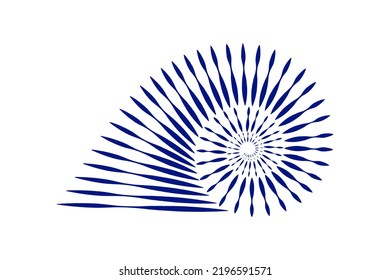 Geometric Nautilus shell symbol logo. Flat vector illustration