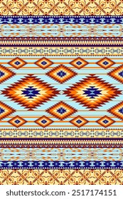 Padrão étnico navajo geométrico. Navajo Abstract étnico geometric design padrão para tecido, tapete, azulejo, roupas, bordados, papel de parede e fundo. Projeto artístico vetorial.Tribal ameríndia .