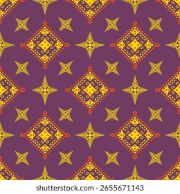 Geometric Navajo Ethnic Pattern. Abstract Navajo ethnic pattern for fabric, rugs, tiles,clothing, embroidery, wallpaper and backgrounds. Vector art design.