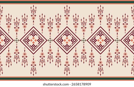 Padrão Étnico Navajo Geométrico. Padrão étnico navajo abstrato para tecido, tapete, azulejos, roupas, bordados, papel de parede e fundos. Projeto de arte vetorial.