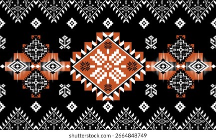 Geometric Navajo Pattern Native American fabric colorful design vector for textile print Seamless Tribal Design 