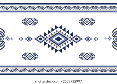 Geometric navajo tribal ethnic seamless pattern background. Native folk textile background