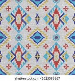 Geometric Navajo tribal vector seamless pattern. Native American ornament. Ethnic South Western decor style. Boho geometric ornament. Vector seamless pattern.