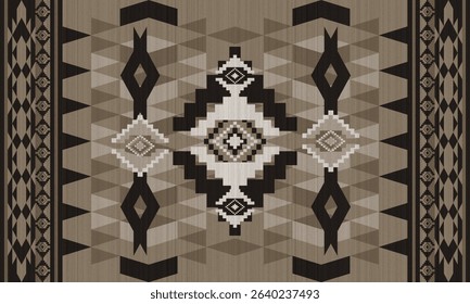 Geometric Navajo tribal vector seamless pattern. Native American ornament. Ethnic South Western decor style. Boho Vector seamless pattern. Mexican blanket, rug. Woven carpet illustration.
