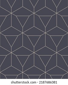 Geometric Neat Elegant Grid Outline Seamless Pattern Vector Abstract Background. Graceful Ornament Linear Lattice Structure Repetitive Pale Grey Wallpaper. Line Art Graphical Endless Illustration