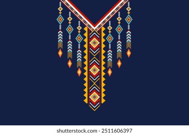 Geometric neckline embroidery for cloth, fabric and textile