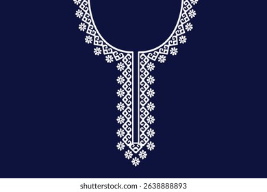 Geometric neckline embroidery design for cloth, fabric and textile.