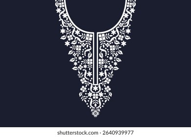 Geometric neckline embroidery design for cloth, fabric and textiles.
