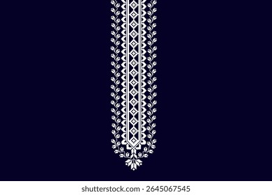 Geometric neckline embroidery design for cloth, fabric and textiles
