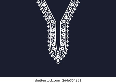 Geometric neckline embroidery design for cloth, fabric and textile.