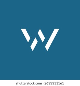 Geometric Negative Space Initial Letter W logo design vector template