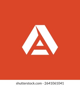 Geometric Negative Space Letter A Logo design vector template