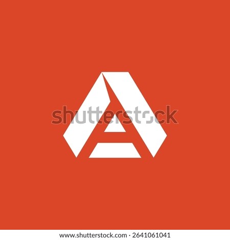 Geometric Negative Space Letter A Logo design vector template