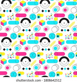 Geometric neo seamless pattern sport dark background