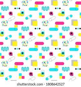Geometric neo seamless pattern sport dark background
