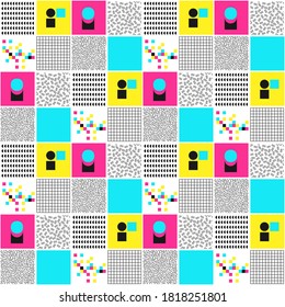 Geometrisches neo-nahtloses Muster, dunkler Hintergrund