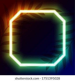 geometrisches Neonrahmen-Design mit Textraum