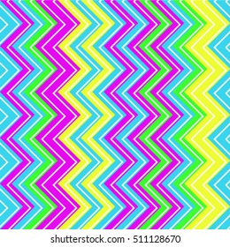 Geometric neon seamless pattern. Ornament vector.