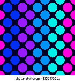 Geometric neon seamless pattern.Digital vector colorful background.Retro textile texture