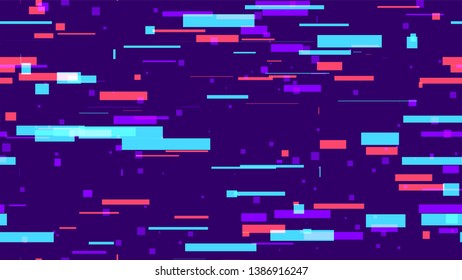 Geometric Neon Speed Lines Seamless Background. Abstract Glitch Effect Texture. Neon Car Trail Pattern. Geometric Poster Background.