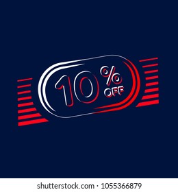 Geometric neon vector banners. Style of glossy plastic. Paper origami. Special prices Sale of labels. 10% off illustration