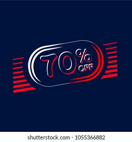Geometric neon vector banners. Style of glossy plastic. Paper origami. Special prices Sale of labels. 70% off illustration
