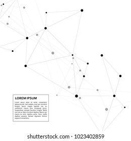 Geometric network abstract background with connected line and dots.