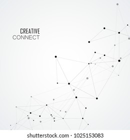 Geometric network abstract background with connected line and dots.