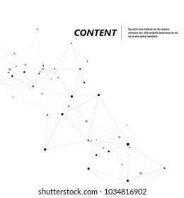 Geometric network abstract background with connected line and dots.