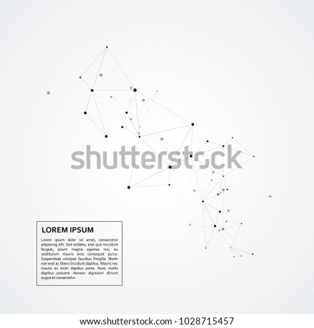 Geometric network abstract background with connected line and dots.