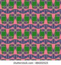 Geometric new seamless pattern with flower for background.