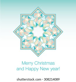 Geometric New Year poster with polygons. Vector illustration.