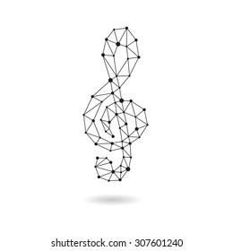 Geometric note design silhouette. Black line vector illustration